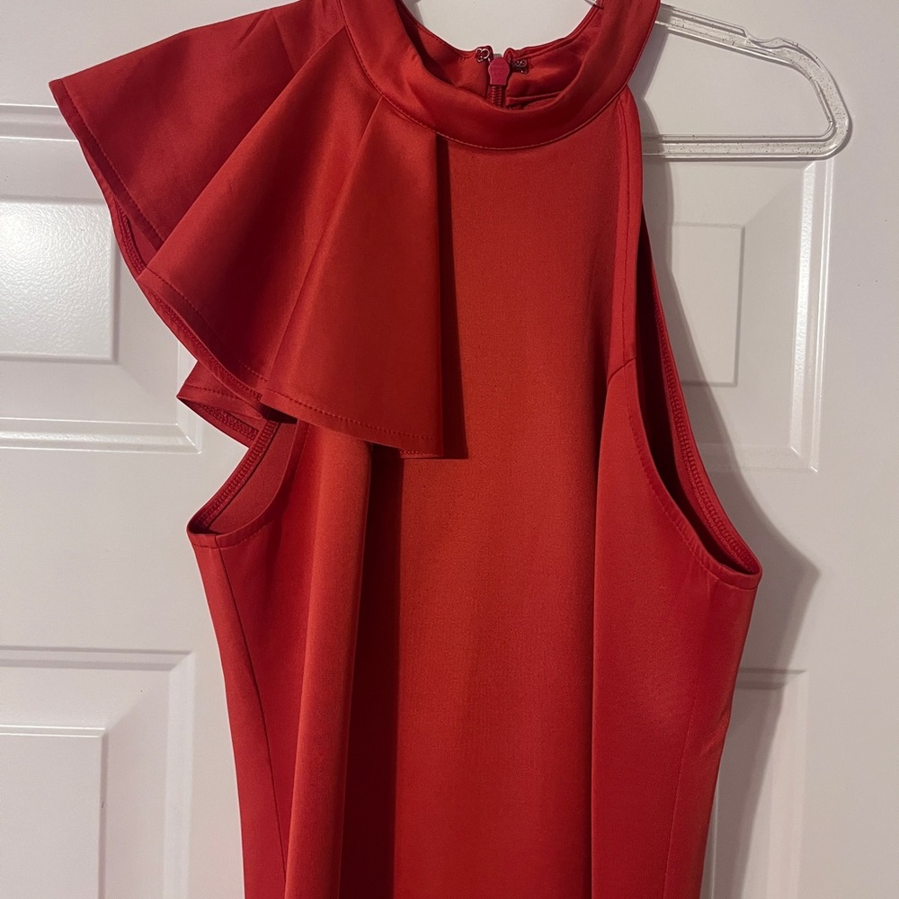 BEBE Red Ruffle Cocktail Dress  ♥️ - Picture 2 of 10